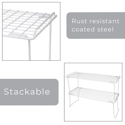 Smart Design Stacking Cabinet Shelf Rack - Extra Large 22 x 10 inch
