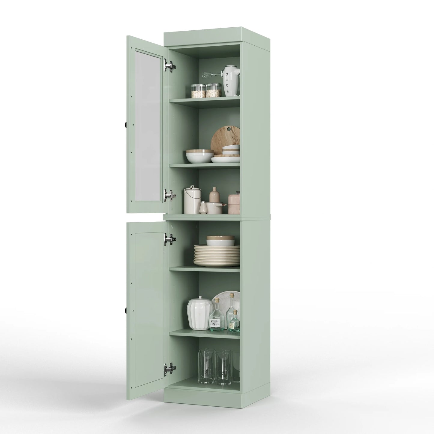 100% Solid Wood 16.5" Kitchen Pantry Cabinet with Doors by Palace Imports