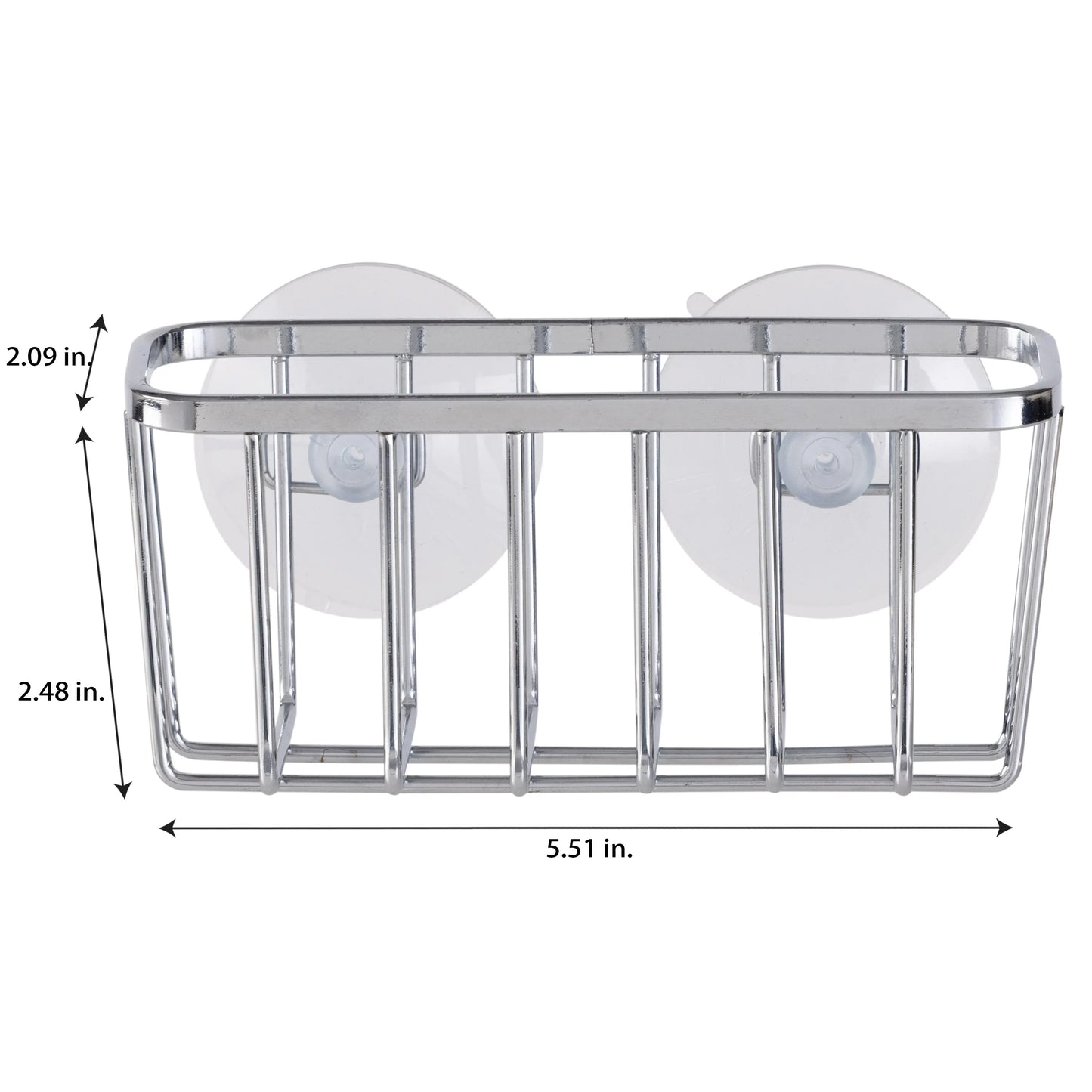 Simply Kitchen Details Silvertone Chrome Iron Suction-mount Sponge Holder - 5.5" x 2.0" x 2.5"