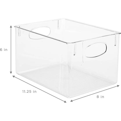 Sorbus Clear Plastic Organizer Storage Bin Containers for Pantry Food & Kitchen Fridge (8-Pack)