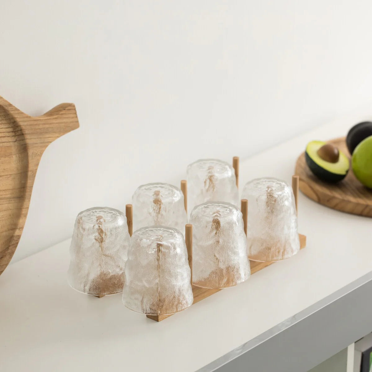 Set of 2 Bamboo Wooden Dish Drainer Rack, Plate Rack, And Drying Drainer