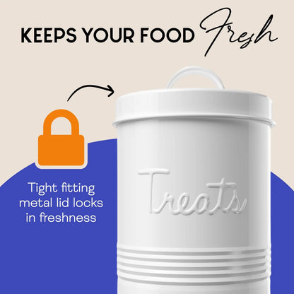 Amici Home Retro Treats Storage Canister With Lid for Pet Food