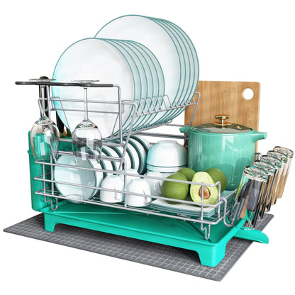 JASIWAY 2 Tier Kitchen Stainless Steel Dish Rack