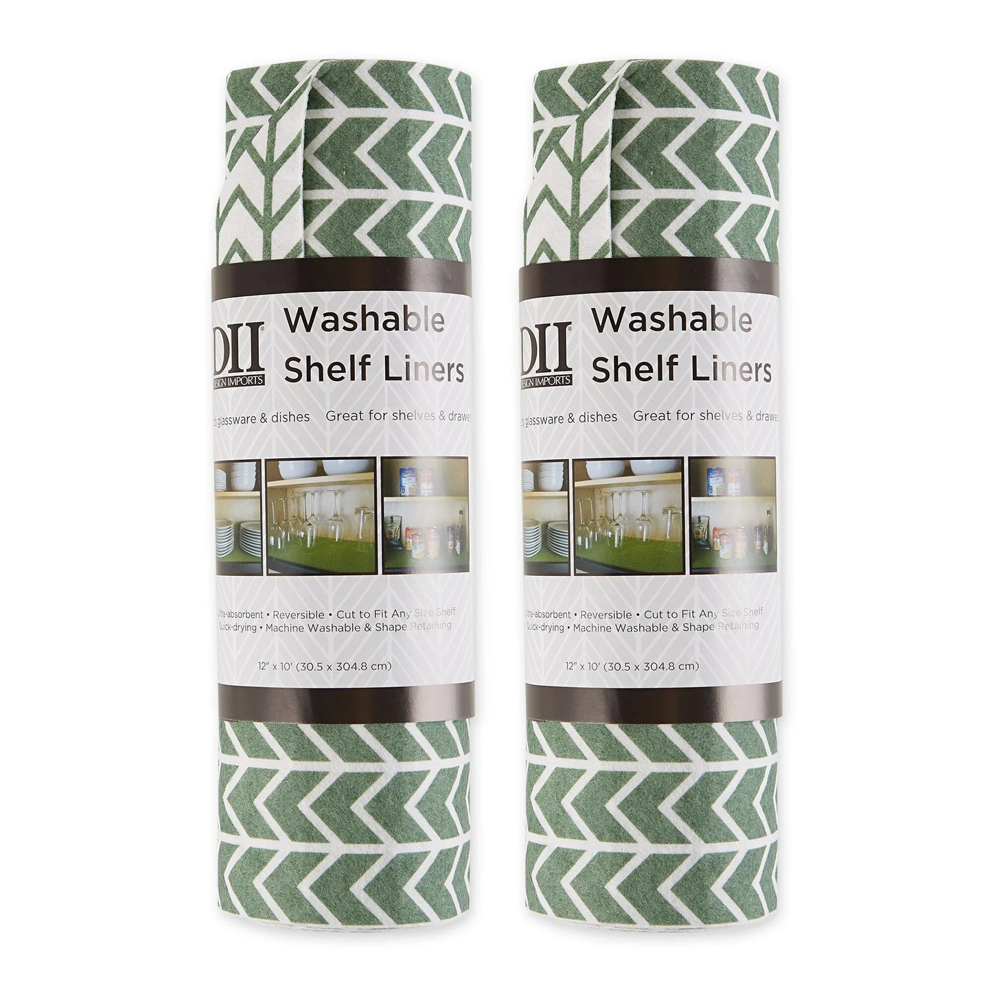 DII Grey Lattice Shelf Liner (Set of 2)