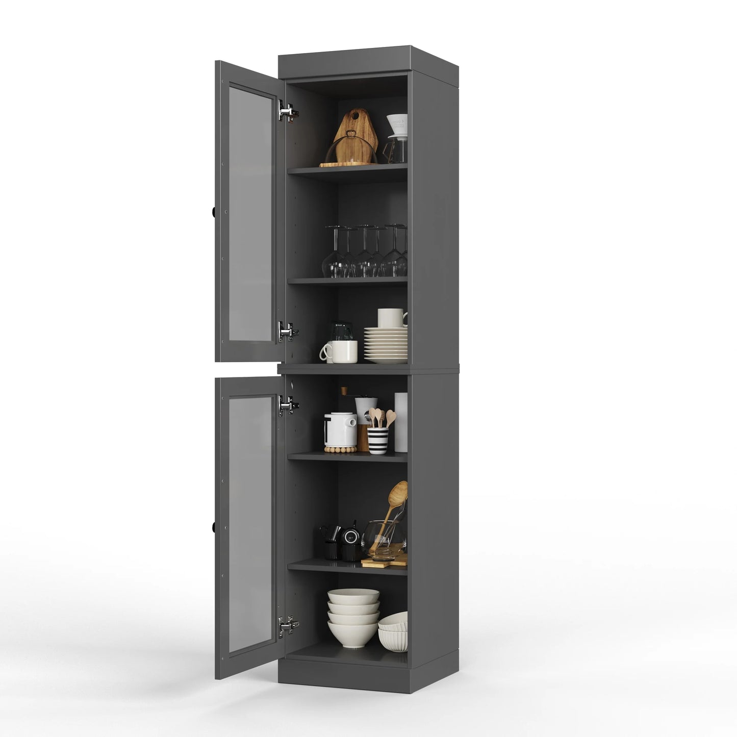 100% Solid Wood 16.5" Kitchen Pantry Cabinet with Doors by Palace Imports