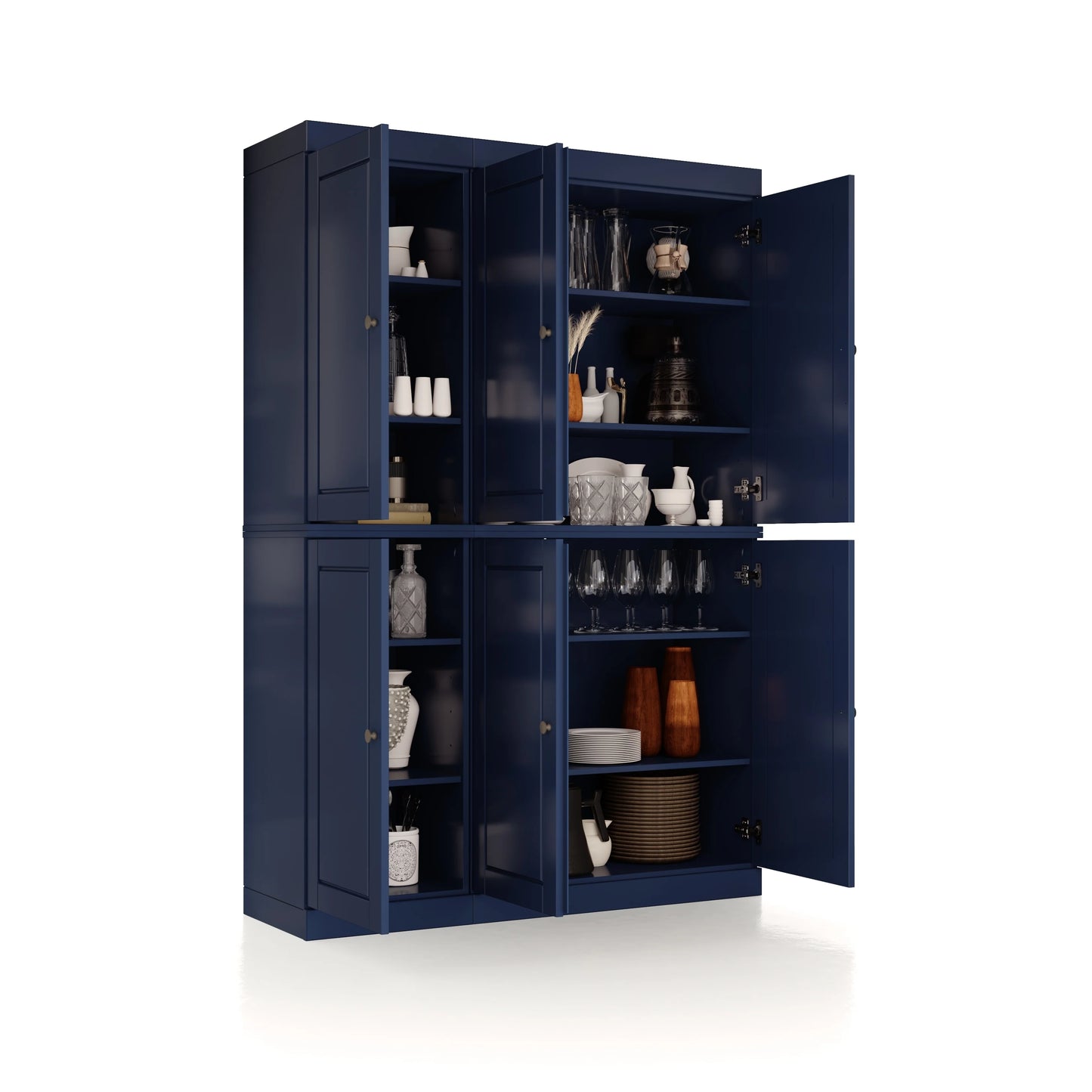 Palace Imports 100% Solid Wood 48.5" China Pantry Cabinet with Solid or Clear Glass Doors and Adjustable Shelves - 48.5" x 71.5"