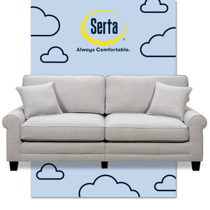 Serta Copenhagen 78" Sofa Couch for Two People with Pillowed Back Cushions and Rounded Arms