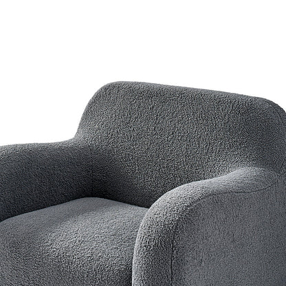 Heinrich 35" Wide Boucle Upholstered Armchair  with Solid Wood Legs