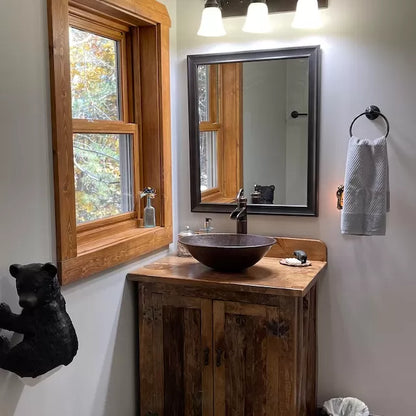 Rustic Farmhouse Vanity - Copper Sink - 42" - BLUE🔥Free shipping🔥