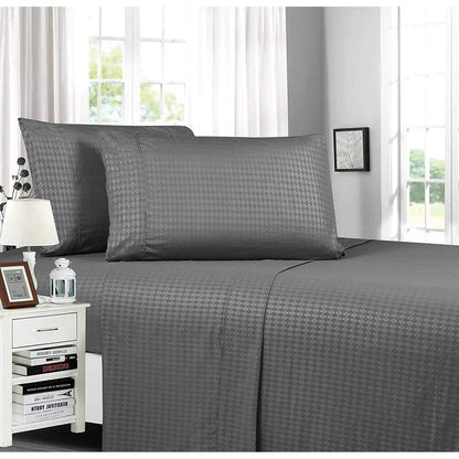 Elegant Comfort Diamond Embossed 4-Piece Bed Sheet & Pillowcase Set