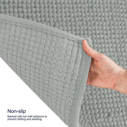 Subrtex Luxury Chenille Bath Rugs Soft Bathroom Mats