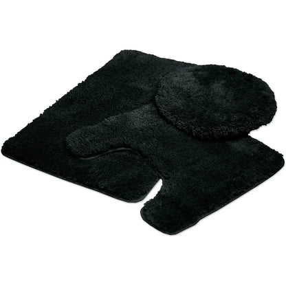 Queen Mary 3 Piece Bathroom Rug Set, Luxury Soft Plush Bath Mat, Contour Rug, Lid Cover, Non-Slip