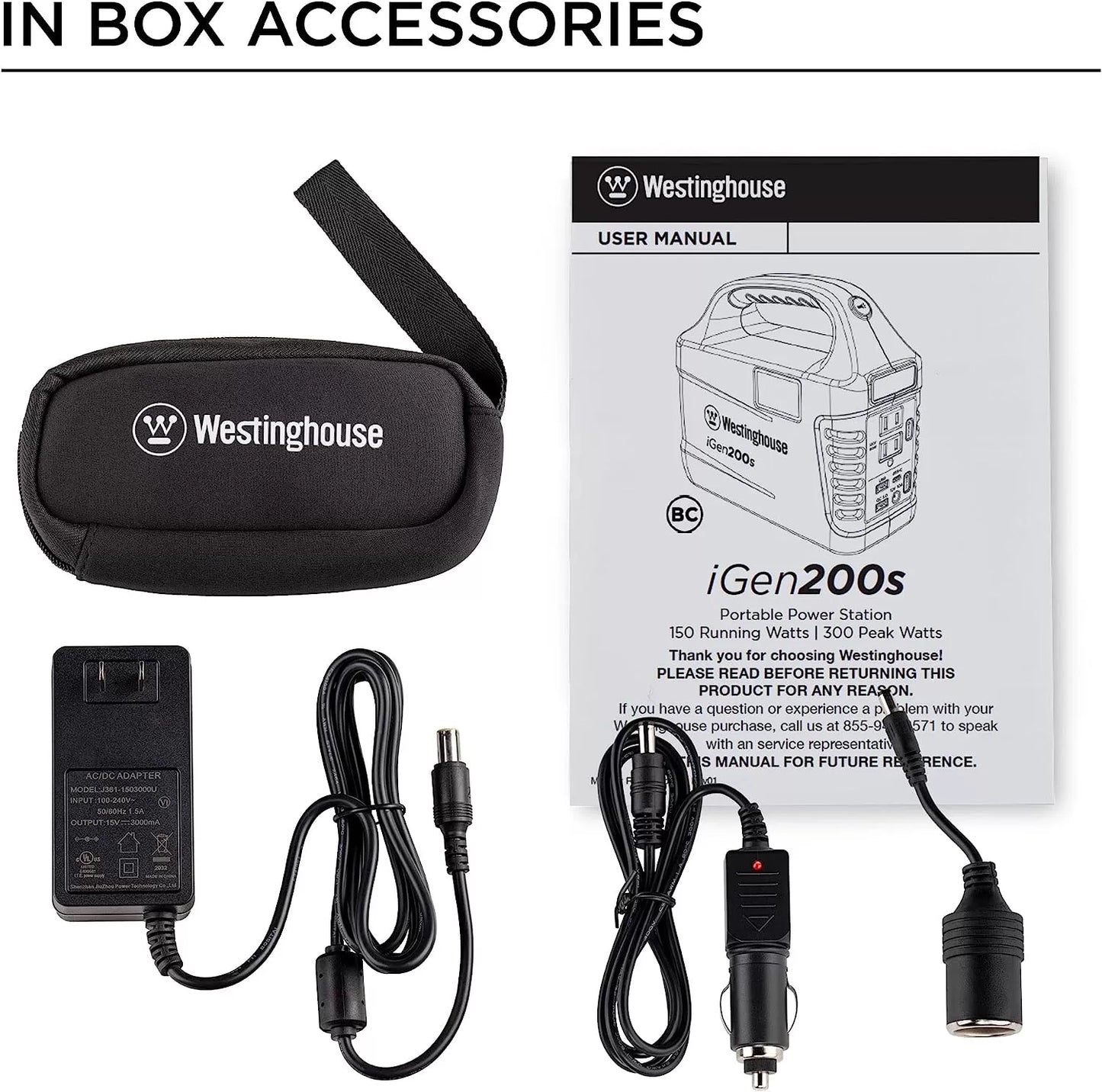 Westinghouse 155Wh 150 Peak Watt Portable Power Station and Solar Generator, Pure Sine Wave AC Outlet, Backup Lithium Battery for Camping, Home, Travel, Indoor/Outdoor Use (Solar Panel Not Included)