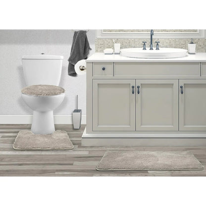 Queen Mary 3 Piece Bathroom Rug Set, Luxury Soft Plush Bath Mat, Contour Rug, Lid Cover, Non-Slip