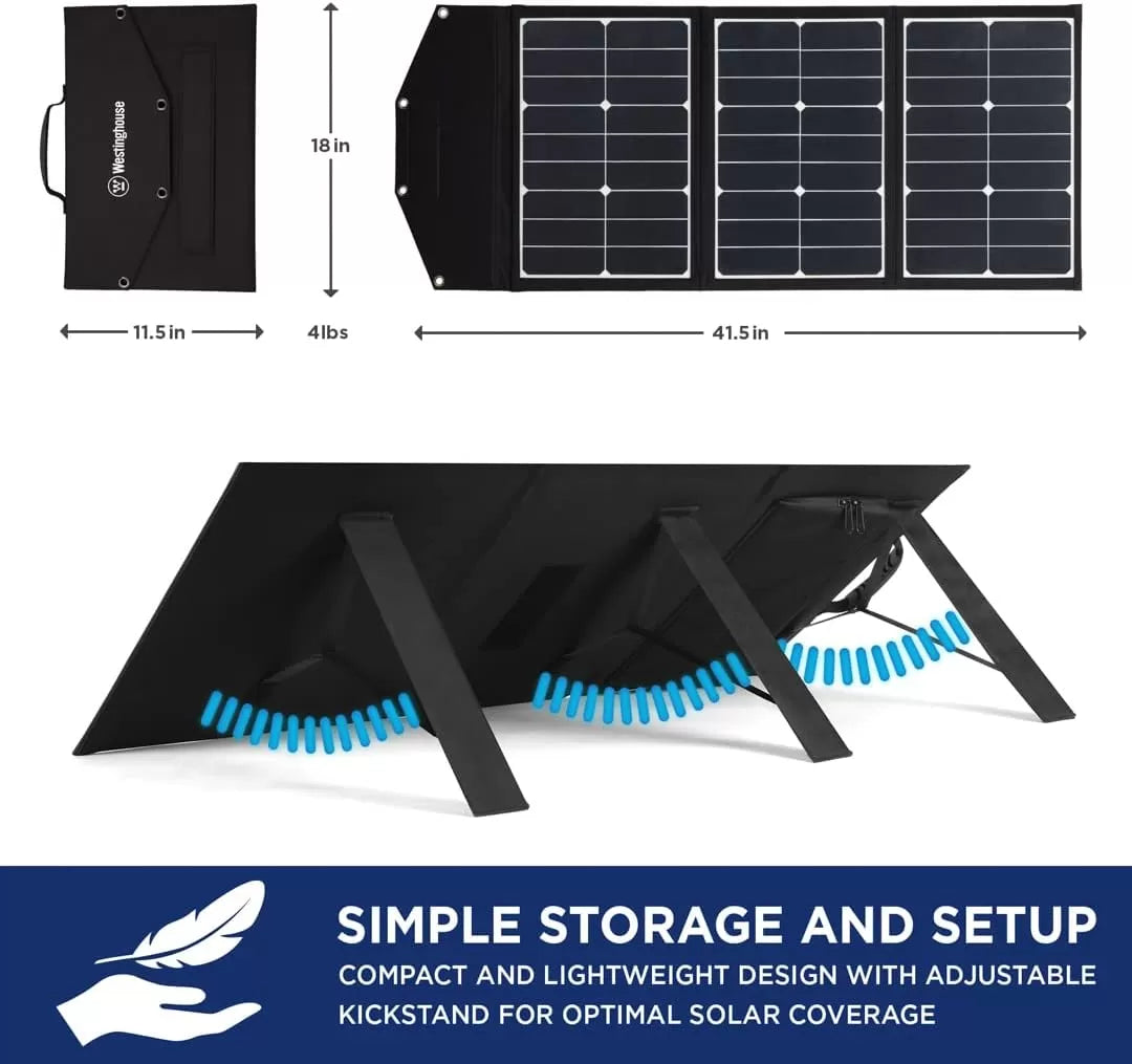 Westinghouse 155Wh 150 Peak Watt Portable Power Station and Solar Generator, Pure Sine Wave AC Outlet, Backup Lithium Battery for Camping, Home, Travel, Indoor/Outdoor Use (Solar Panel Not Included)