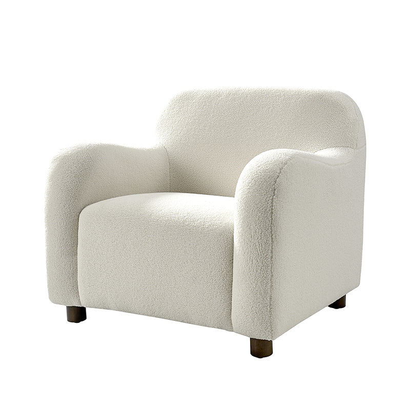 Heinrich 35" Wide Boucle Upholstered Armchair  with Solid Wood Legs