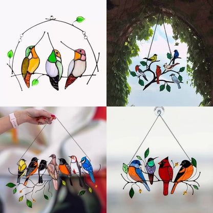 🐦🔥 Last Day 70% OFF-Birds Stained  Window  Panel Hangings🎁