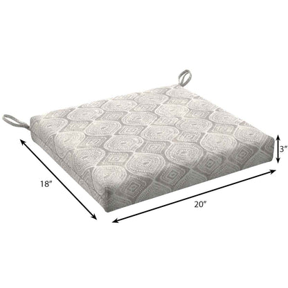 Grey Patna Geo Outdoor Square Seat Cushion