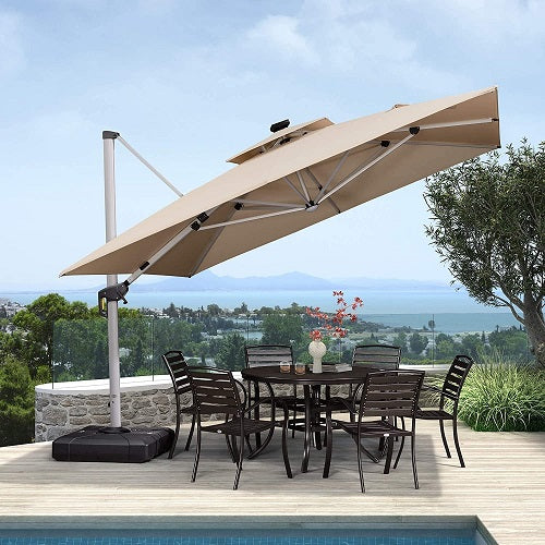 ☔Solar-powered LED parasol