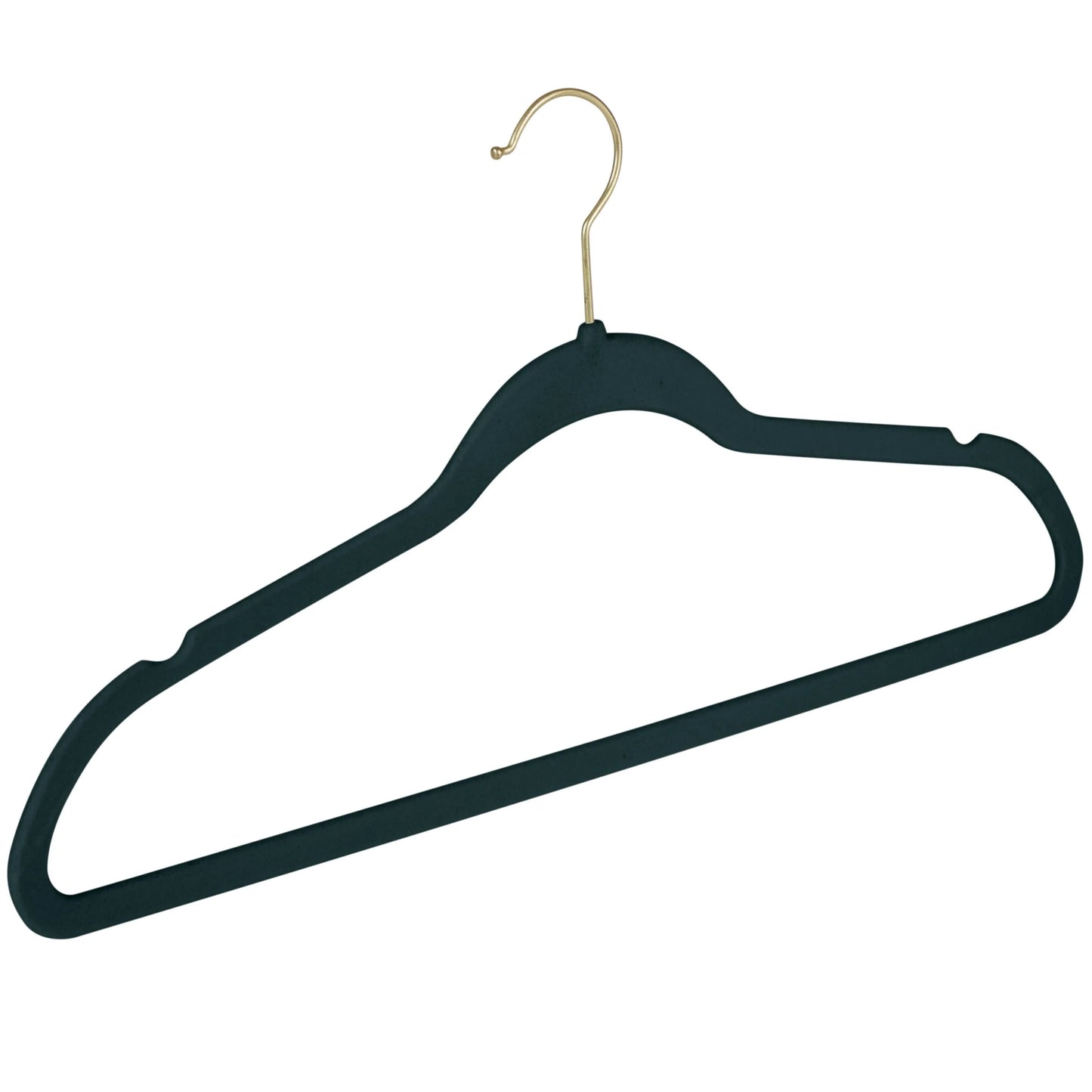 Simplify 25 Pack Slim Velvet Gold Hook Hangers - 17.7" x 9"