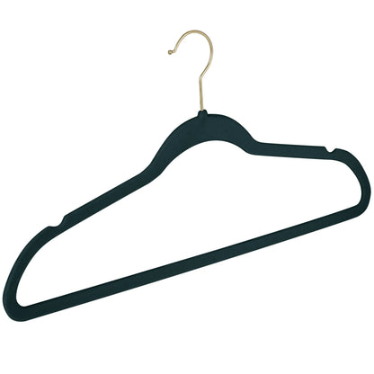 Simplify 25 Pack Slim Velvet Gold Hook Hangers - 17.7" x 9"