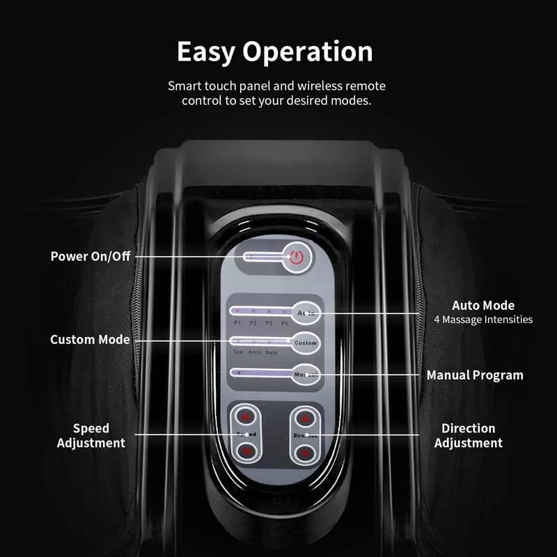 Electric Shiatsu Foot Massager with High-Intensity Rollers, Machine Massage for Feet Leg Calf Ankle, Nerve Pain Therapy