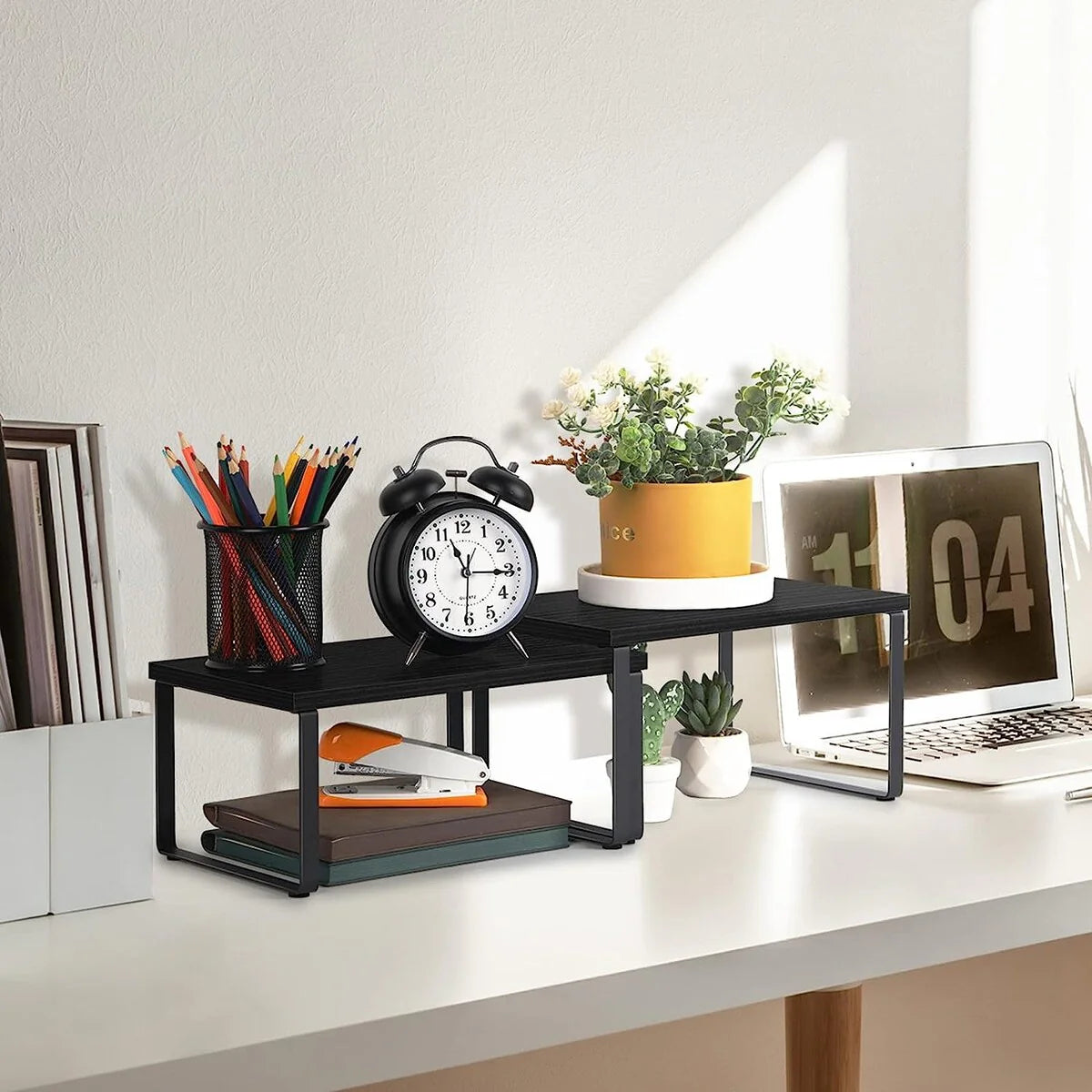 Stackable Kitchen Cabinet Shelves Organizer