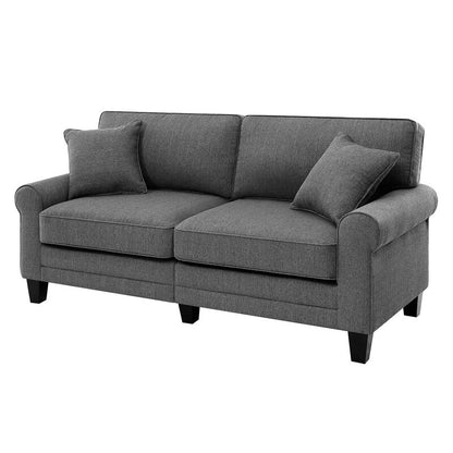 Serta Copenhagen 78" Sofa Couch for Two People with Pillowed Back Cushions and Rounded Arms