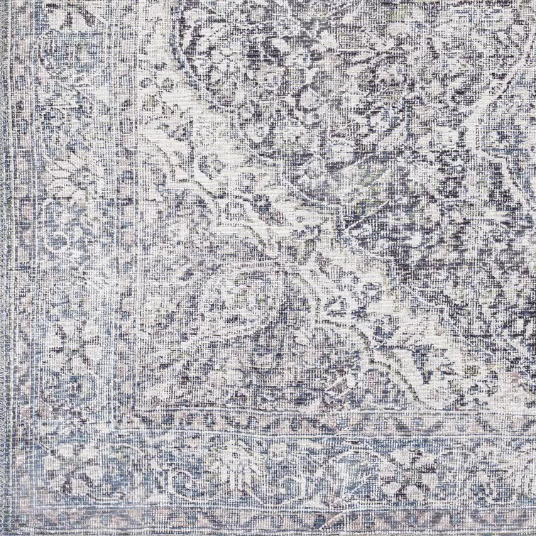 Bria Machine Washable Oriental Dusty Sage/Olive Area Rug