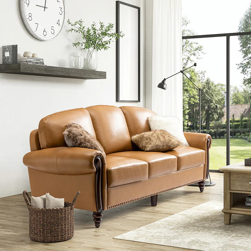 Christoph 84" Genuine Leather Sofa