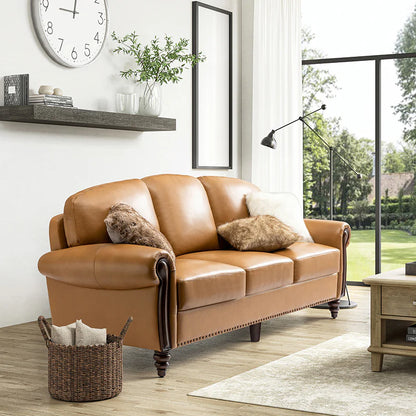 Christoph 84" Genuine Leather Sofa