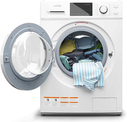 KoolMore FLW-3CWH Front Load Machine, 2.7 Cu. Ft, Space Saving Unit with 20-Minute Quick, 12 Washing Cycles, Quiet Inverter Motor [120V],