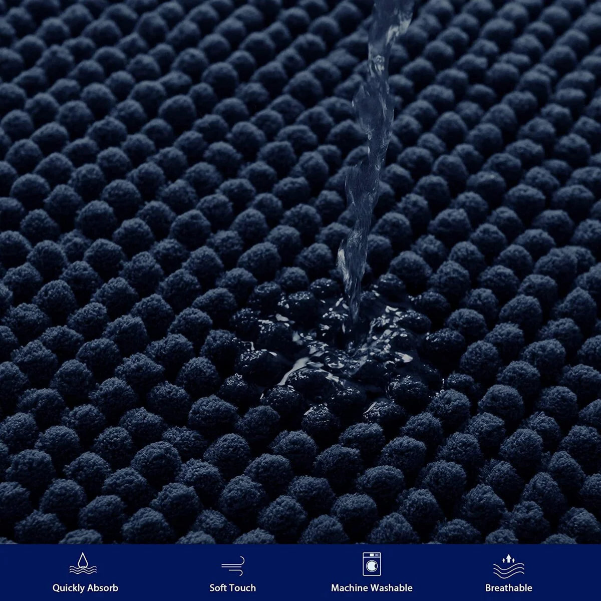 Subrtex Luxury Chenille Bath Rugs Soft Bathroom Mats