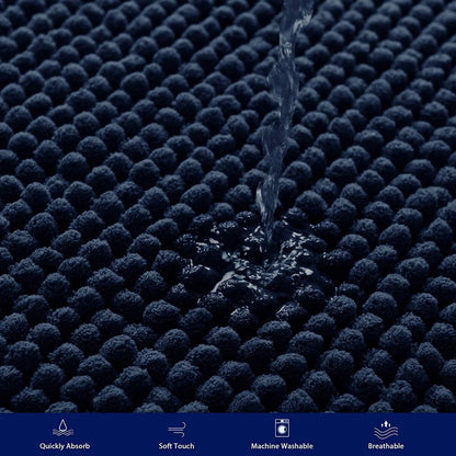 Subrtex Luxury Chenille Bath Rugs Soft Bathroom Mats