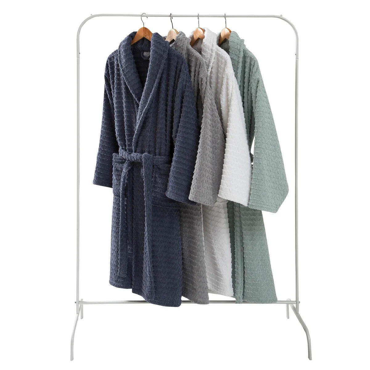 Ozan Premium Home Azure Bathrobes Collection 100% Turkish Cotton Unisex Terry Cloth Bathrobe