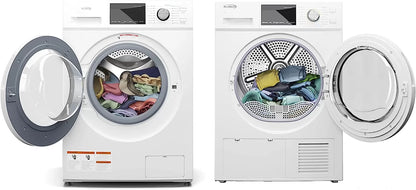 KoolMore FLW-3CWH Front Load Machine, 2.7 Cu. Ft, Space Saving Unit with 20-Minute Quick, 12 Washing Cycles, Quiet Inverter Motor [120V],