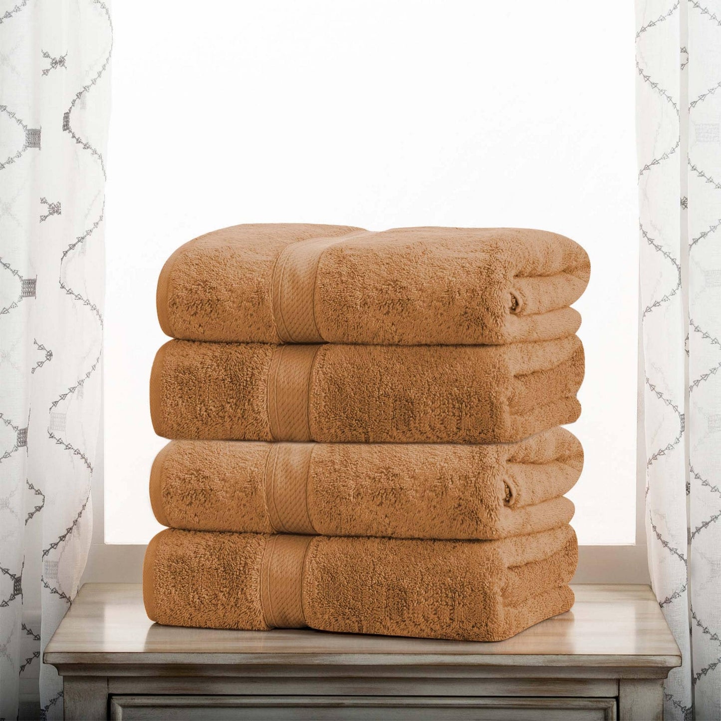 Superior Egyptian Cotton Pile Heavyweight Bath Towel Set of 4
