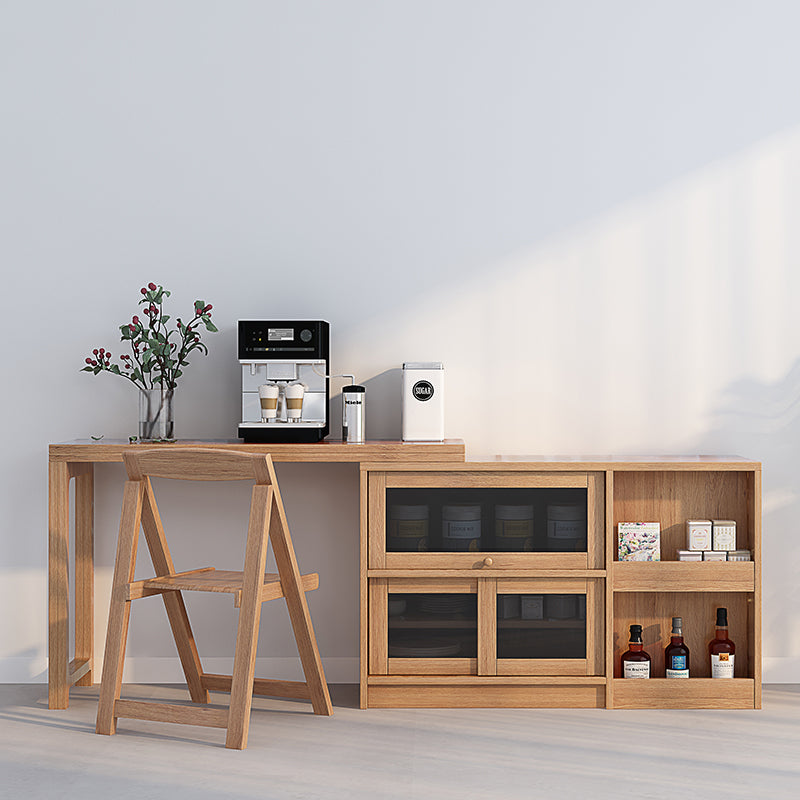 Folding and Expandable Multifunction Dining Table with Hidden Storage Design Cabinet