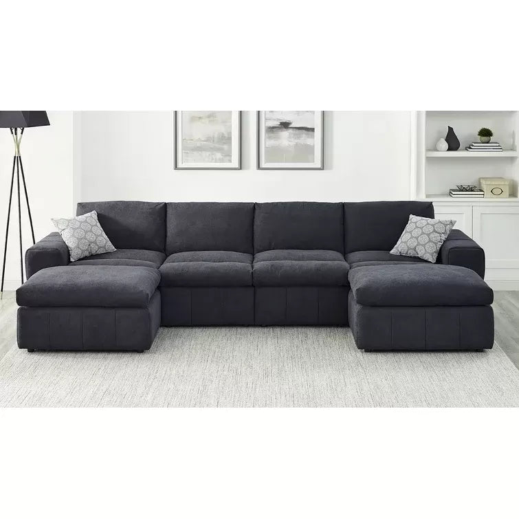Anchoretta 134" Wide Reversible Modular Sectional with Ottoman