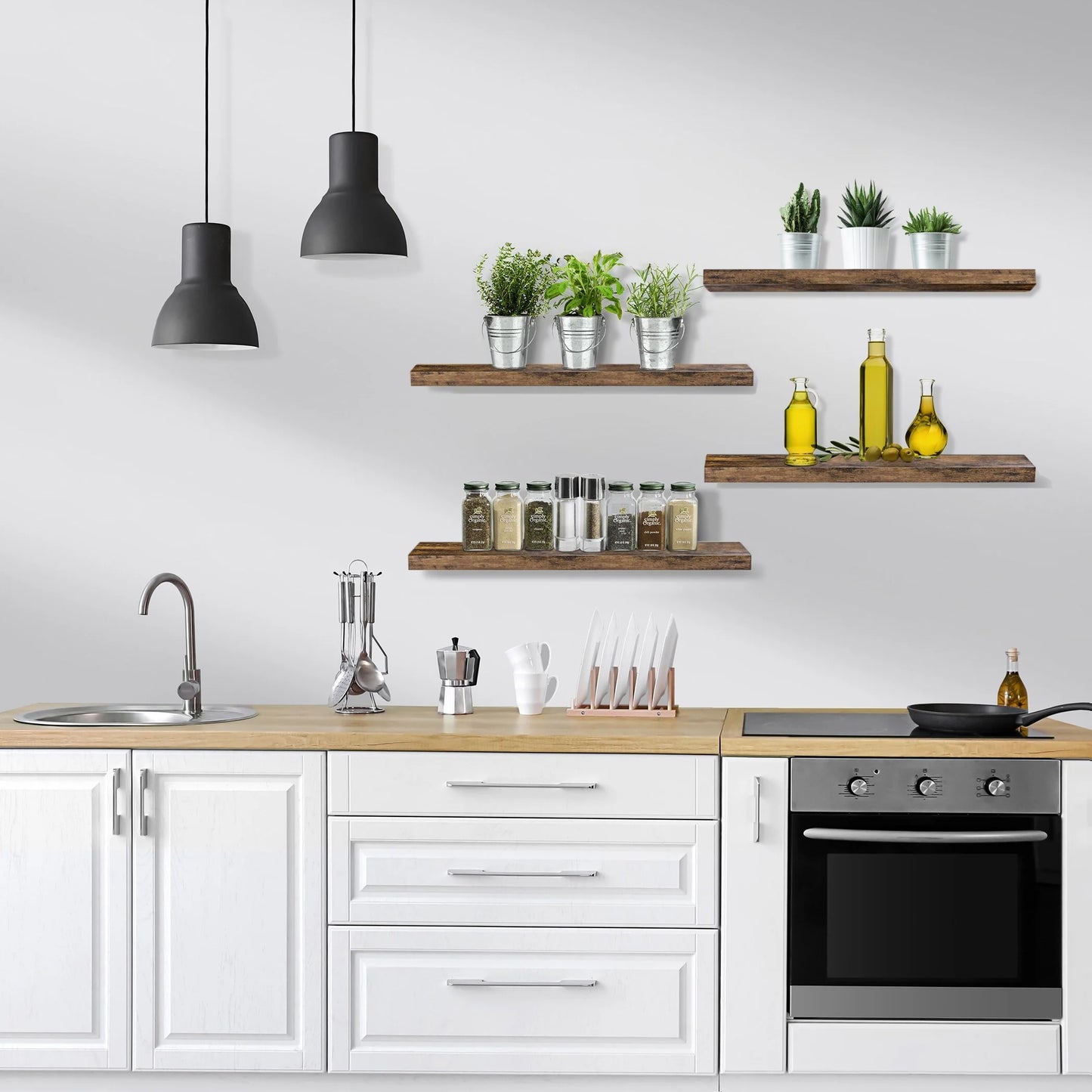 Sorbus Floating Wall Shelves Wall Mounted (4 Pack)