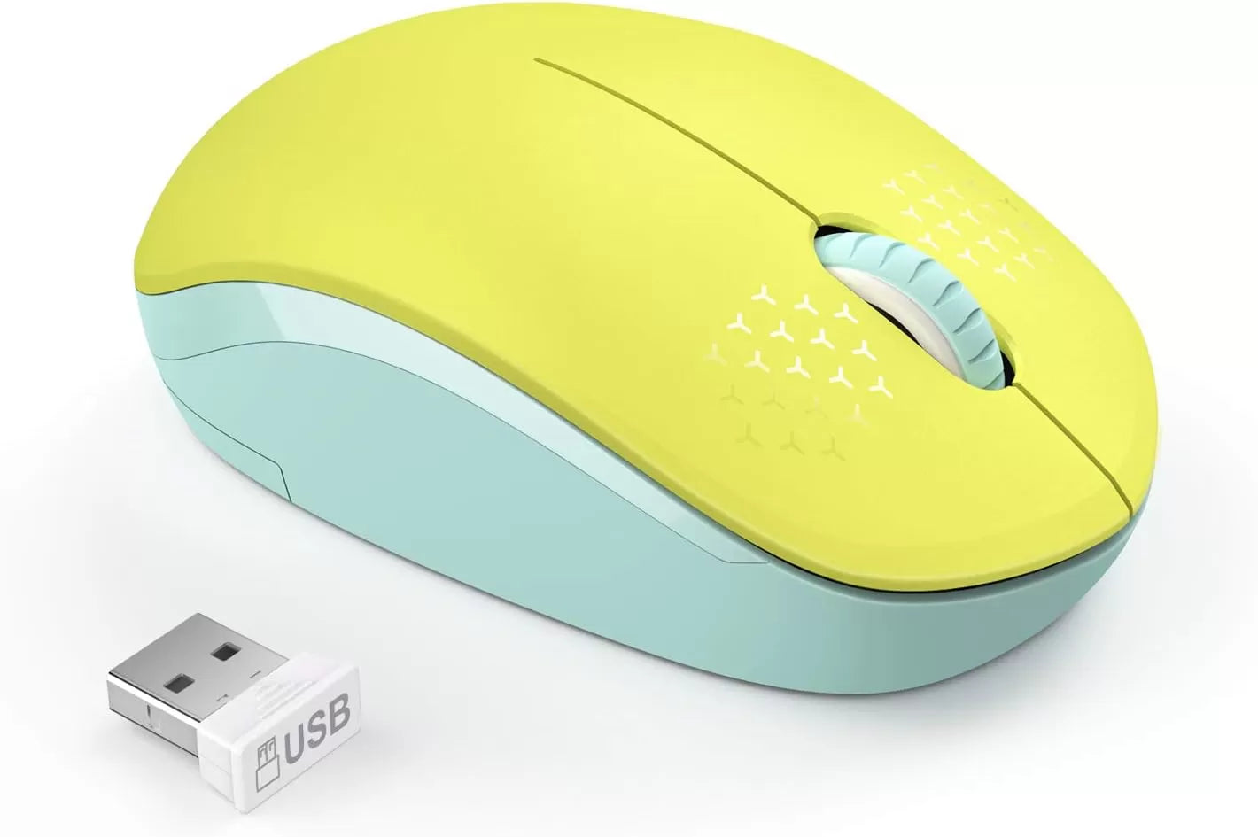 seenda Wireless Mouse, 2.4G Noiseless Mouse with USB Receiver - Portable Computer Mice for PC, Tablet, Laptop with Windows System - Mint Green