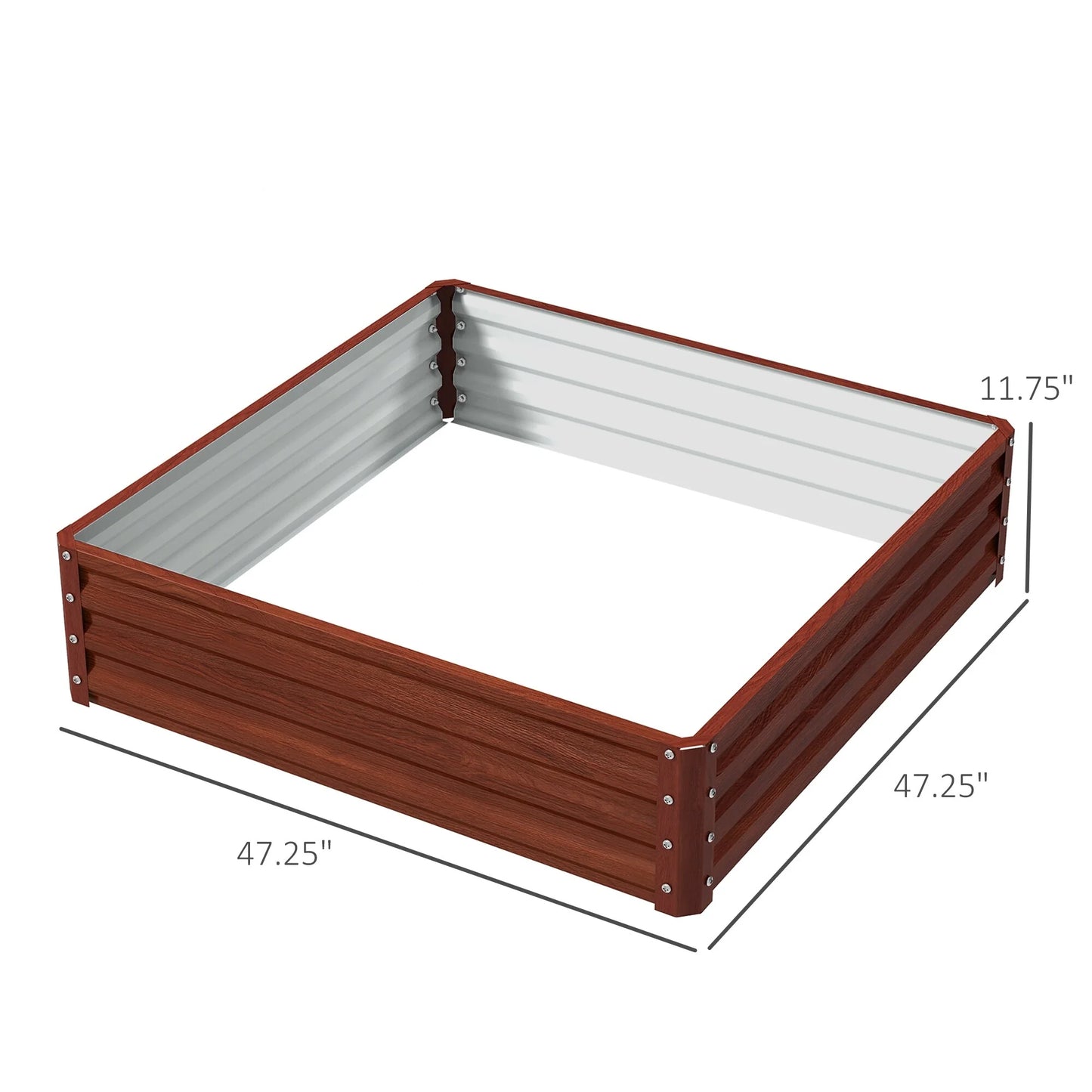 Outsunny Raised Garden Bed Box with Weatherized Steel Frame for Vegetables, Flowers, Plants and Herbs