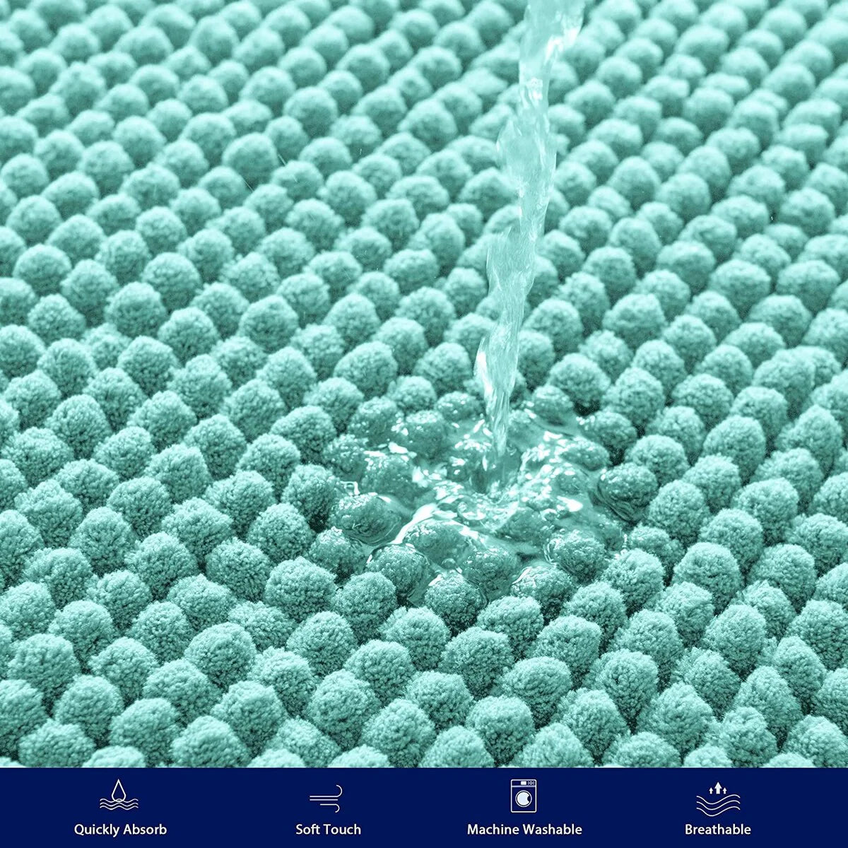 Subrtex Luxury Chenille Bath Rugs Soft Bathroom Mats