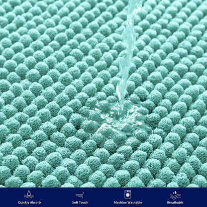 Subrtex Luxury Chenille Bath Rugs Soft Bathroom Mats