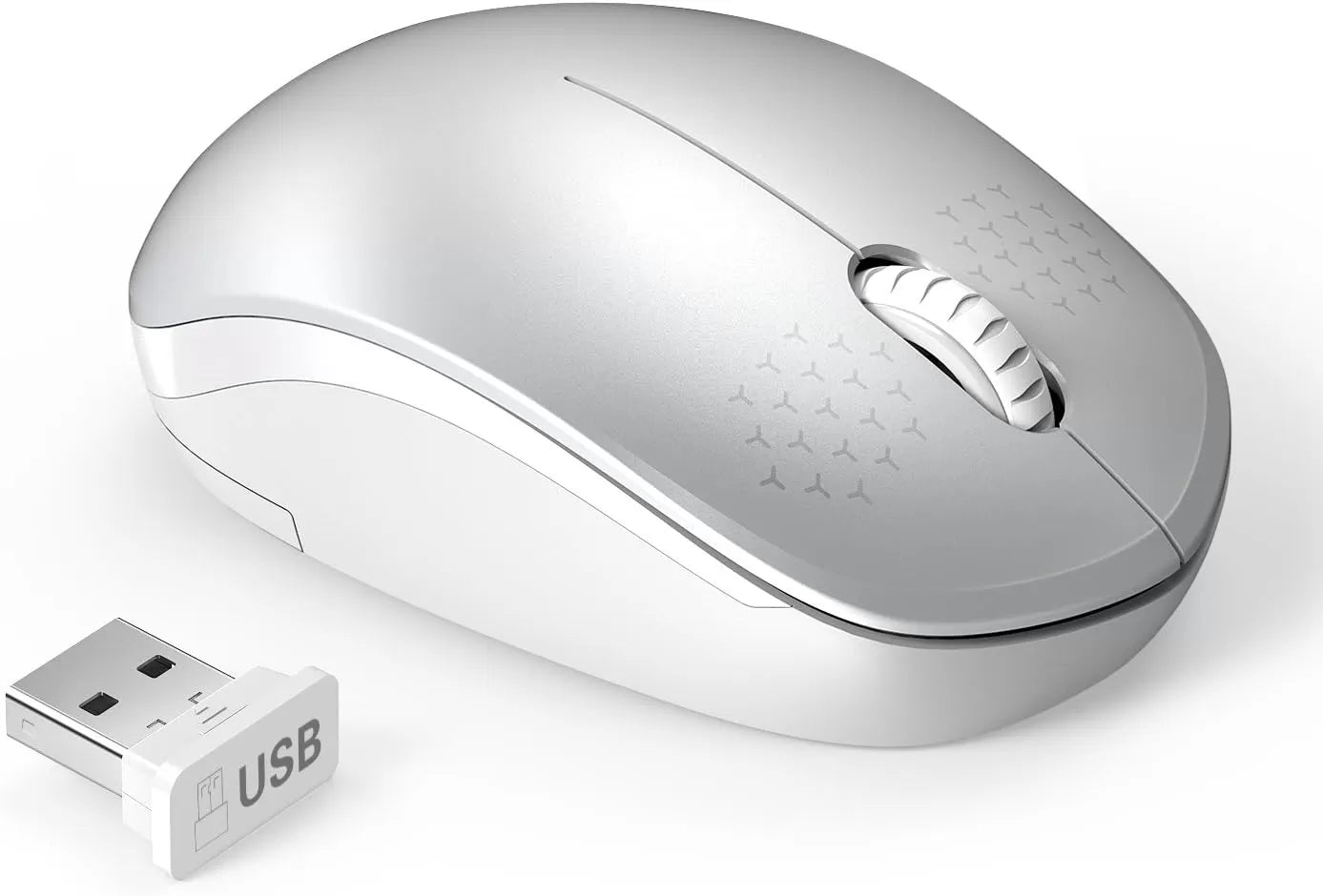 seenda Wireless Mouse, 2.4G Noiseless Mouse with USB Receiver - Portable Computer Mice for PC, Tablet, Laptop with Windows System - Mint Green