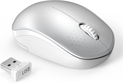 seenda Wireless Mouse, 2.4G Noiseless Mouse with USB Receiver - Portable Computer Mice for PC, Tablet, Laptop with Windows System - Mint Green