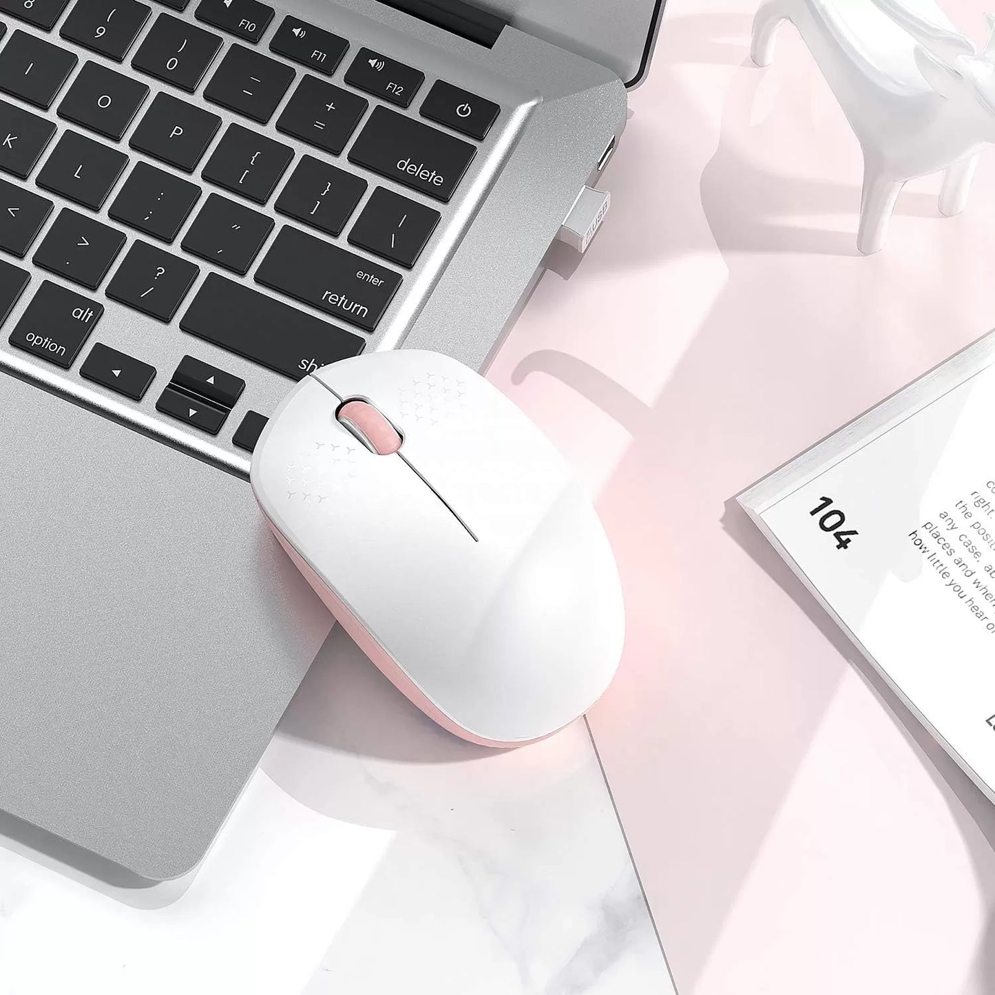seenda Wireless Mouse, 2.4G Noiseless Mouse with USB Receiver - Portable Computer Mice for PC, Tablet, Laptop with Windows System - Mint Green
