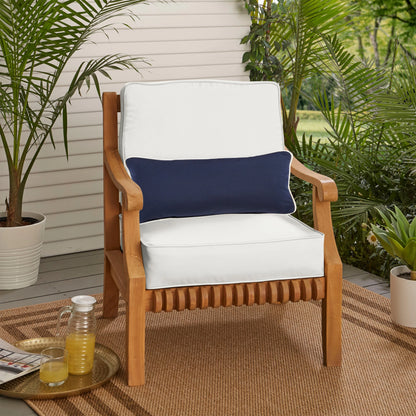 Sorra Home Oakley Sunbrella Solid Indoor/ Outdoor Corded Chair Cushion Set and Lumbar Pillow