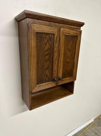 Over the Toilet Oak Bathroom Vanity/Medicine Cabinet Shaker Style in Oak Wood by Ideas to Home