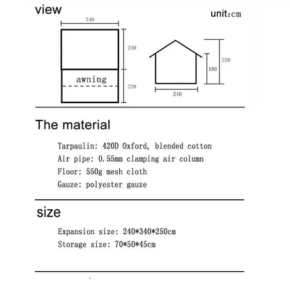 ⚡Clearance Sale⚡Waterproof Light Weight Oxford Cloth Automatic Inflatable Tent With Camping Equipment
